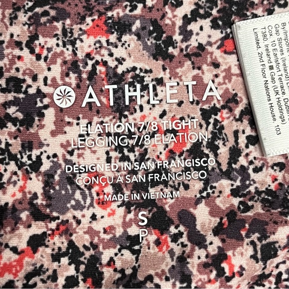 NWOT Athleta Elation 7/8 Tight In Paint Texture Sunset Size Small - Picture 7 of 7